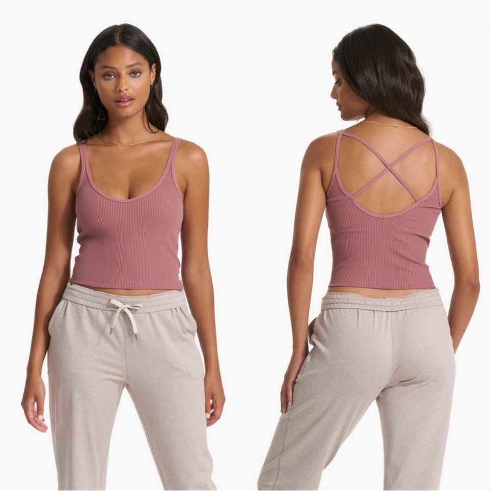 Vuori Rib Crop Tank Top Marsala